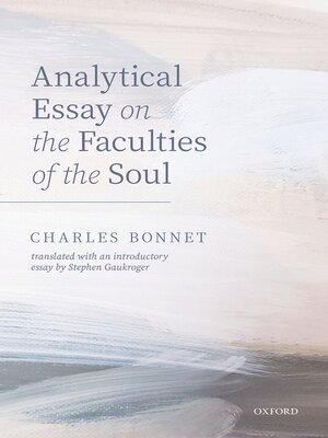 cover image of Charles Bonnet, Analytical Essay on the Faculties of the Soul